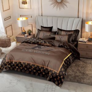 Louis Vuitton Luxury Bedcover Set - Dark Brown