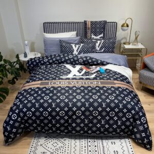 Louis Vuitton Luxury Bedcover Set - Navy Blue