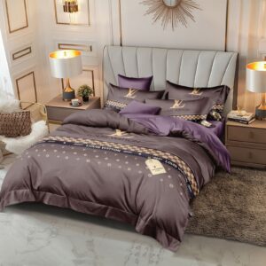 Louis Vuitton Luxury Bedcover Set - Lilac Color