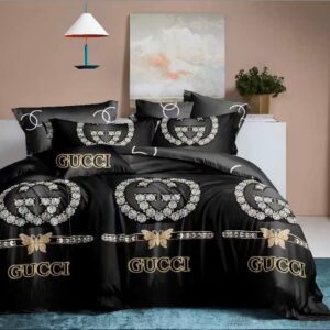 GUCCI Luxury Bedcover Set - Dark Black